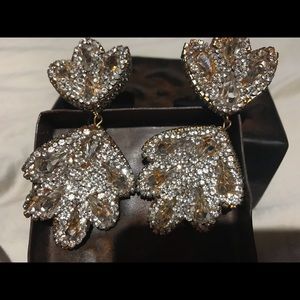 Clip backed CZ drop earrings